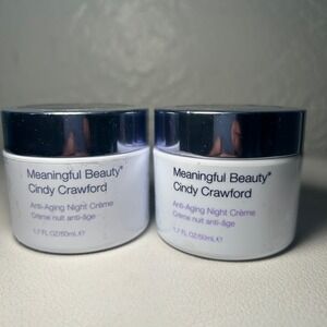 Meaningful‎ Beauty Cindy Crawford Anti-Aging Night Creme 2x 1.7oz 50ml New Set